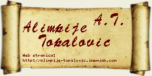 Alimpije Topalović vizit kartica